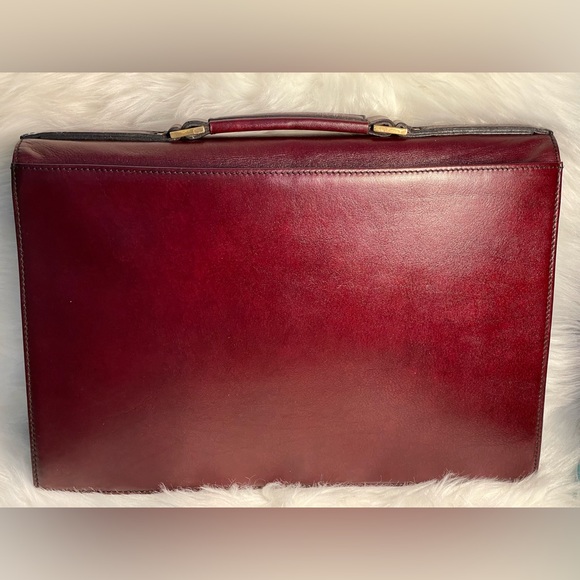 GOLD PFEIL Vintage Burgundy Leather Combination Lock Attaché Case - Picture 3 of 16